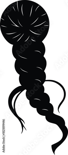 Abstract silhouette vector illustration of a stylized single-celled microorganism or protozoan, symbolizing microscopic life, growth, and biology. isolated on transparent background, Vector