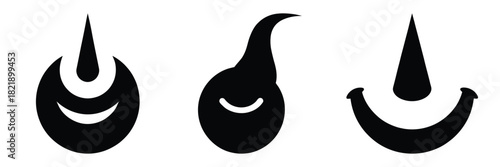 black silhouette snowman smiley tip on a white background graphic design