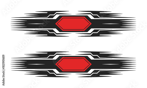 racing car decal and stripe graphics set for high-performance vehicles, offering custom vinyl wrap elements, sleek tuning line designs, automotive illustration components, and modern sport styling 