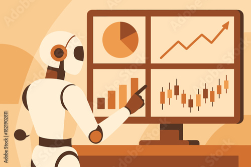 Icon numbers ai driven illustration text composition financial clean no modern chinese