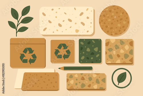 Eco minimal characters labels numbers vector samples design modern no bubbles cohesive