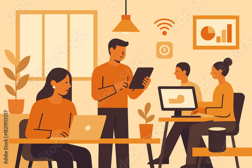 Space numbers yet design illustration no icon powered vector smart coworking