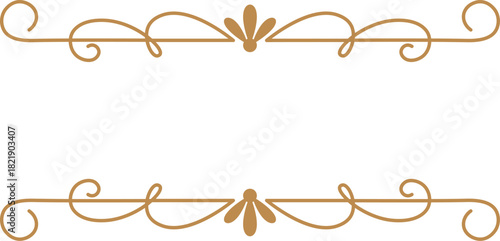 A gold and white line with a floral design