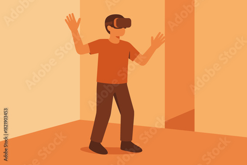 Experience empty cohesive marks style vector flat vr minimalist no icon characters