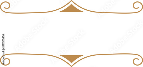 A gold and white design with a curved line
