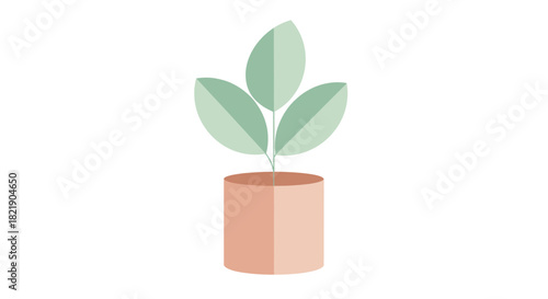 Modern potted plant illustration brings fresh, minimalist style to your designs, perfect for adding a touch of nature to any project or branding needs