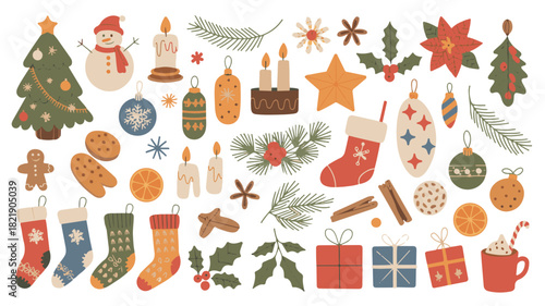 Christmas and Winter Holiday Clipart Elements tree