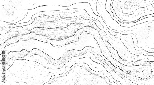 Black and white abstract contour lines with textured background vector