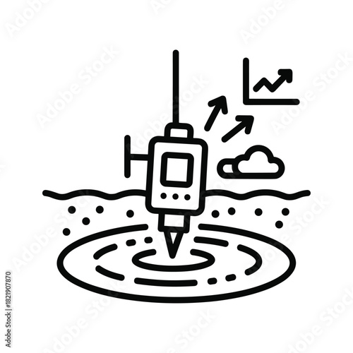 Groundwater monitoring well installation and data analysis icon