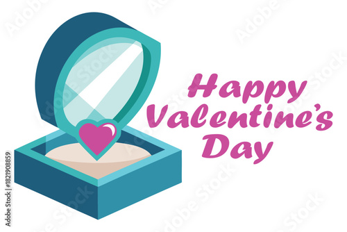 Valentine Luxury Jewelry Box Heart Vector