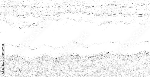 Black and white abstract textured background with wavy lines and dots vector