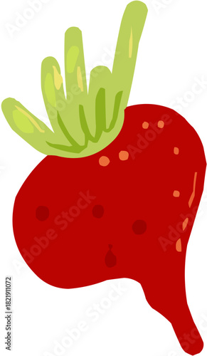 Betterave Illustration vectorielle colorée d'un légume-racine.Parfait pour jus, smoothies, cocktails, emballage de produits estivaux ou recettes de cuisine..