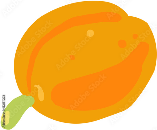 Abricot Illustration vectorielle colorée d'un fruit  ou d'un légume.. Parfait pour jus, smoothies, cocktails, emballage de produits estivaux ou recettes de cuisine..