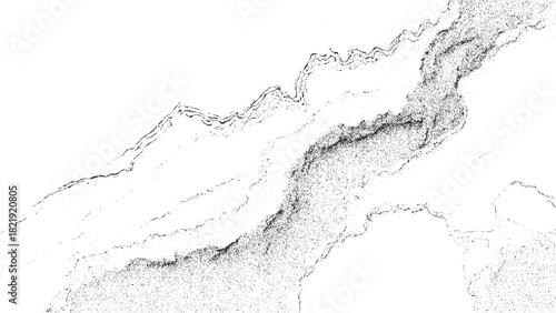 Black and white abstract pattern with textured organic lines and dots vector