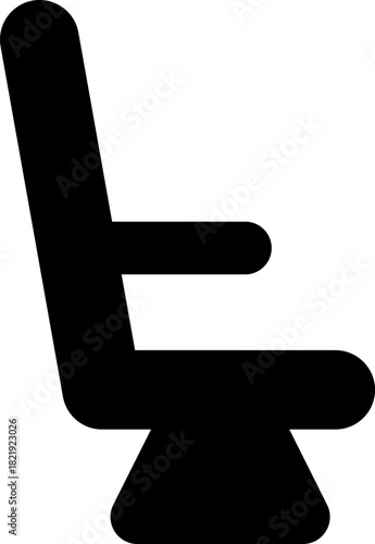 airplane seats silhouette icons with armrest and recline options. Vector png or jpg