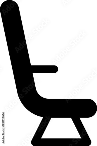 airplane seats silhouette icons with armrest and recline options. Vector png or jpg