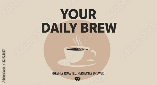 Simple and elegant coffee logo concept with a steaming hot beverage, symbolizing a perfect morning start or daily ritual