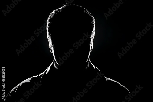 Anonymous man silhouette showing identity and mystery concepts