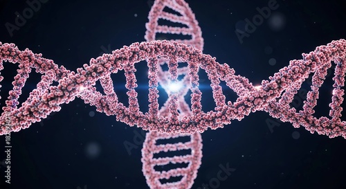 dna strand on black background