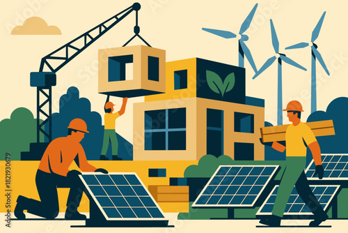 Eco characters icon numbers friendly flat negative vector labels under no construction