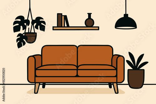 Any minimalism minimalist flat icon background cohesive vector no scandinavian simple lounge
