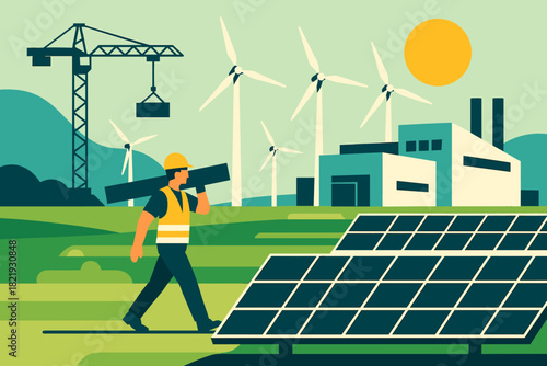 Renewable chinese wind integrating text shapes icon construction negative vector letters cyrillic