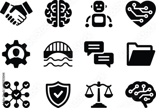 Collection of Vector Symbols Representing Business Concepts