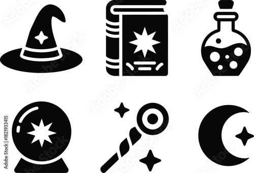 Ethereal Charms Mystical Magic Icons of Wizards, Spells, Potions, and Fortune-Telling
