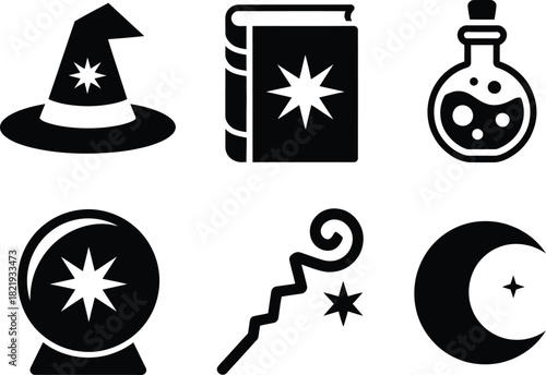 Magical Symbols and Elements A Set of Icons for Mystical Designs and Themes