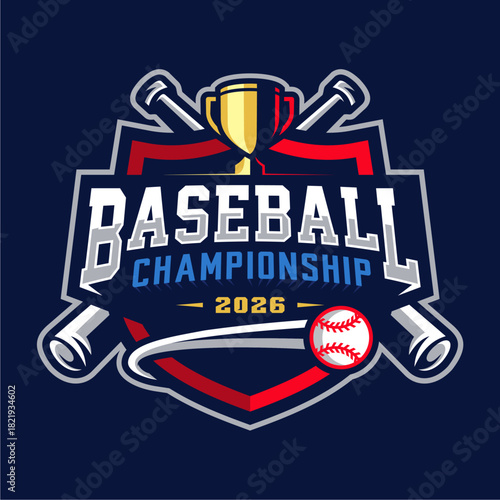 Baseball tournament logo template design