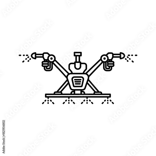 Agricultural drone with spray nozzles for modern farming technology