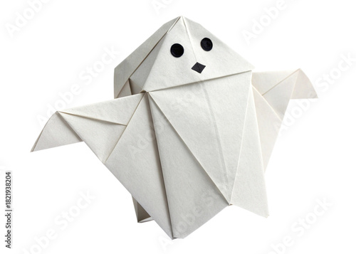 Origami Ghost isolated on white background 2