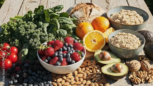 Healthy Eating A Vibrant Spread of Fresh Fruits, Vegetables, and Nutritious Foods