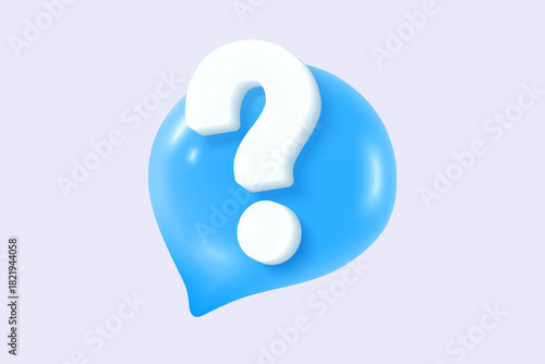 3d question answer sign or problem icon. speak bubbles question mark sign or ask FAQ and QA answer solution information. 3d answer speech bubbles icon vector render illustration
