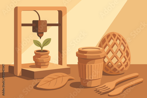 Flat cohesive d icon letters printed geometric vector light numbers eco studio