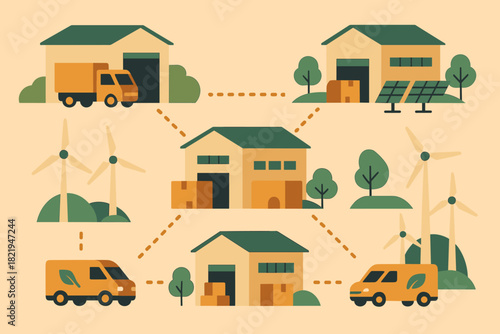 Chinese vector numbers no icon labels logistics colors delivery any friendly eco