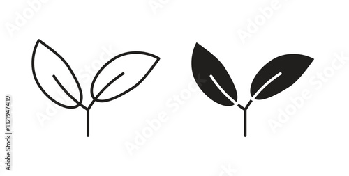 Vegan icon flat vector illustration. Black Thin Line Icon Emblem Concept