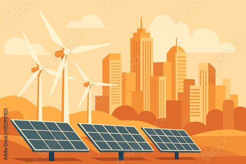 Skyline clean icon numbers layout city any energy chinese negative labels future