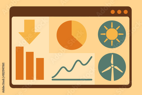 Labels renewable no any interface icon minimal cohesive vector transition energy illustration