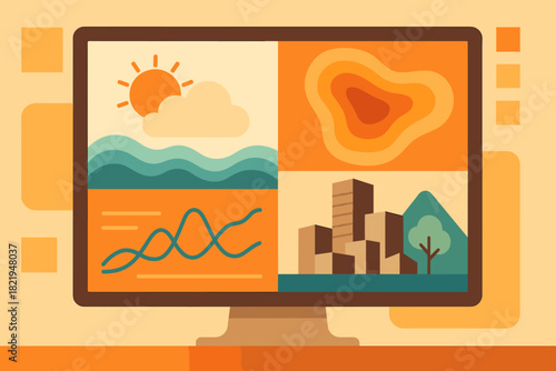 Twin typography innovation vector no modern marks icon letters climate bubbles interface