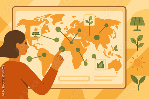 Solutions climate text vector global chinese letters numbers icon labels no speech