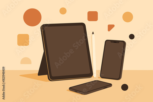 Icon digital characters no full vector minimalist style any labels setup numbers