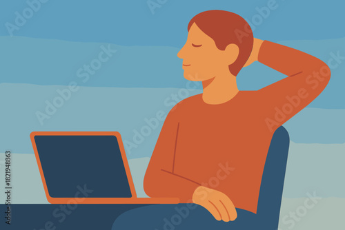 Icon no text numbers taking digital break vector labels blue style wellbeing