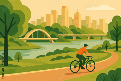 Harmony cycling numbers park vector text no chinese riverside speech icon urban