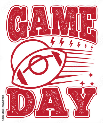 Vintage Game Day Sports Team Shirt Design Graphics
