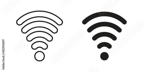 Wifi icon flat vector illustration. Black Thin Line Icon Emblem Concept