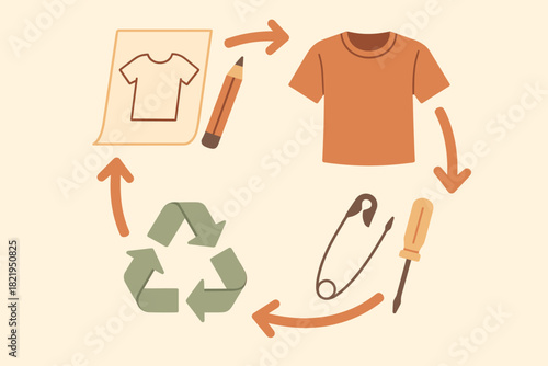 No flat cohesive loop circular emojis icon vector clothing any numbers fashion