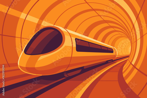 Warm no emojis design hyperloop train labels futuristic icon geometry bubbles cyrillic