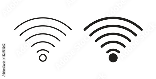 Wifi Signal icon flat vector illustration. Black Thin Line Icon Emblem Concept