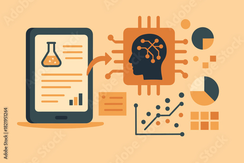 Icon patterns geometric being ai driven no numbers research processed vector warm
